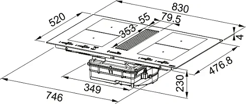 Индукционная панель с интегрированной вытяжкой Mythos FMY 8391R HI