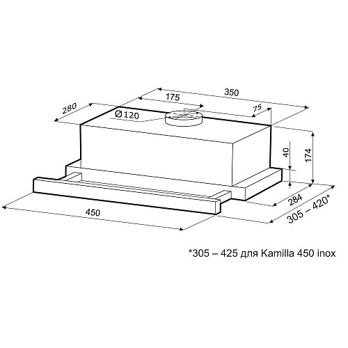 Встраиваемая вытяжка KAMILLA 450