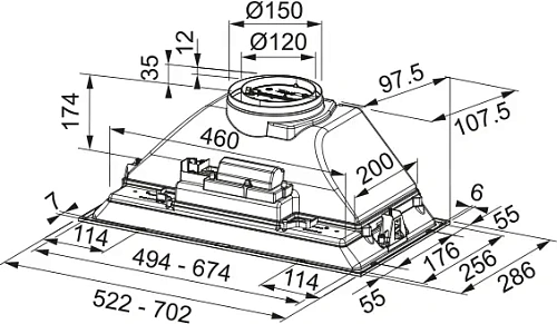 Встраиваемая вытяжка FBI 525 XS HCS