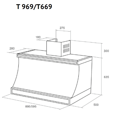 Купольная вытяжка T 669 ANT Silver