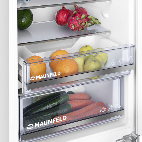 Встраиваемый холодильник LOW FROST с инвертором MAUNFELD MBF193SLFWGR Inverter