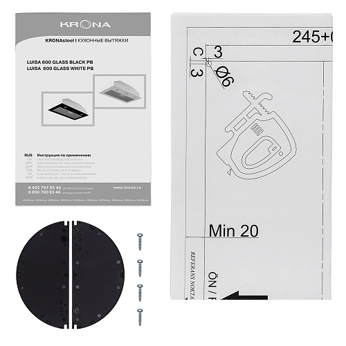 KRONA LUISA 600 GLASS BLACK PB