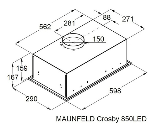 Кухонная вытяжка MAUNFELD Crosby 850LED