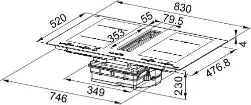 Индукционная панель с интегрированной вытяжкой Maris FMA 8391R HI