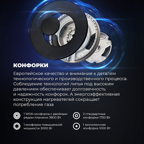 Газовая варочная панель NSL 575 NC RUS