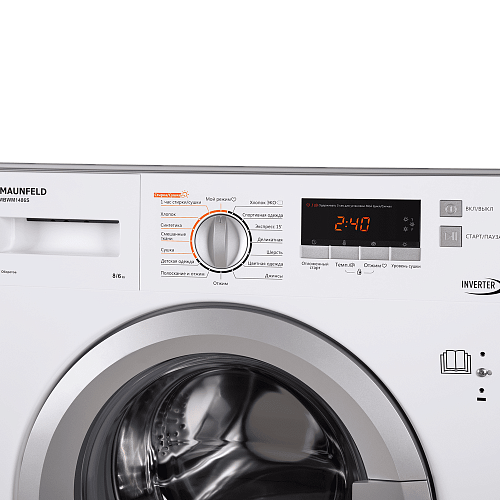 Встраиваемая стиральная машина с сушкой и инвертором MAUNFELD MBWM1486S