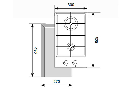 Газовая панель LEX GVG 321 WH