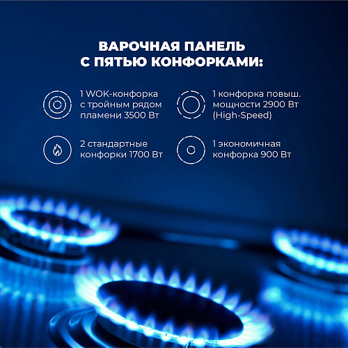 Газовая варочная панель GERMANA 7GW BB