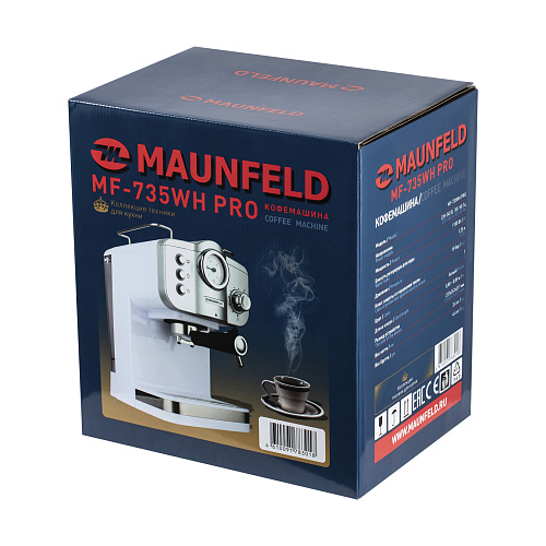 Кофемашина рожкового типа MAUNFELD MF-735WH PRO