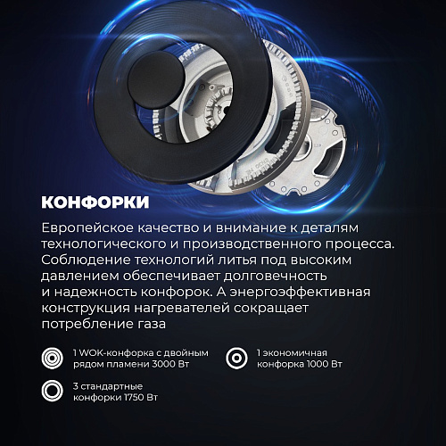 Газовая варочная панель OWF 57 PRO RUS
