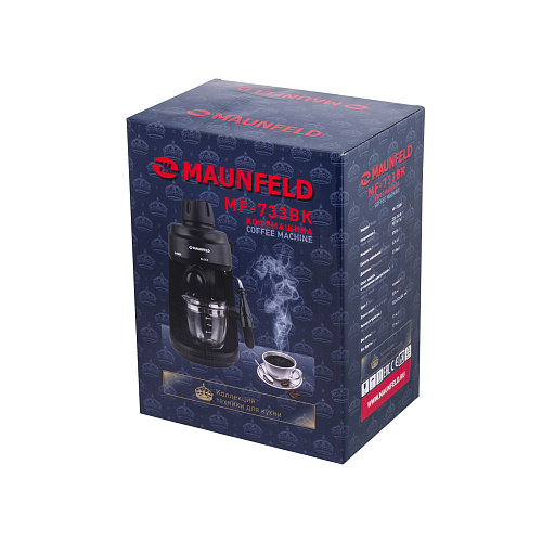 Кофемашина рожкового типа MAUNFELD MF-733BK