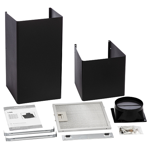 Наклонная вытяжка LIVA 600 black S
